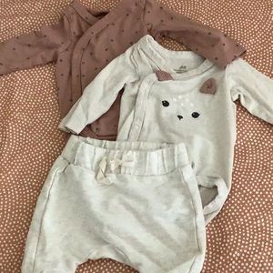 H&M baby set organic cotton 0-1m